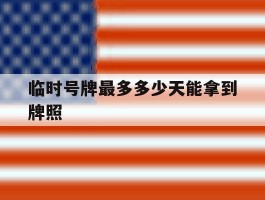 临时号牌最多多少天能拿到牌照