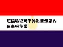 短信验证码不弹出显示怎么回事呀苹果