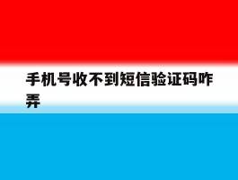 手机号收不到短信验证码咋弄