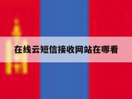 在线云短信接收网站在哪看