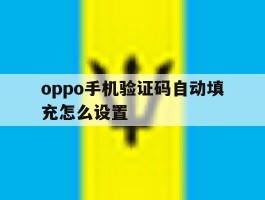oppo手机验证码自动填充怎么设置