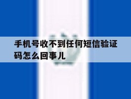 手机号收不到任何短信验证码怎么回事儿
