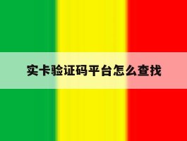 实卡验证码平台怎么查找