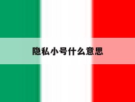 隐私小号什么意思