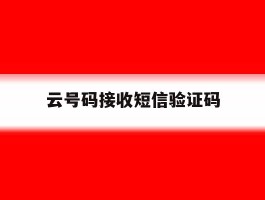 云号码接收短信验证码