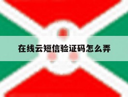 在线云短信验证码怎么弄