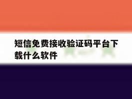 短信免费接收验证码平台下载什么软件