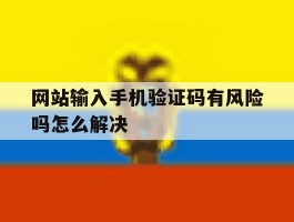 网站输入手机验证码有风险吗怎么解决