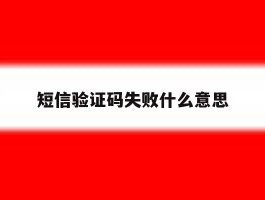 短信验证码失败什么意思