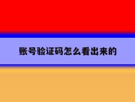 账号验证码怎么看出来的
