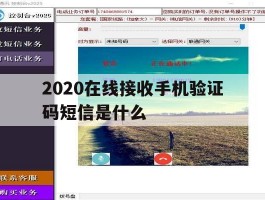 2020在线接收手机验证码短信是什么