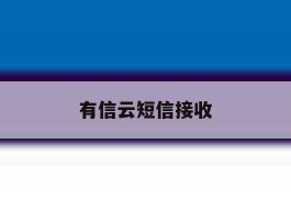 有信云短信接收