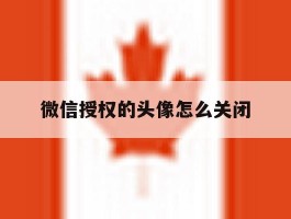 微信授权的头像怎么关闭