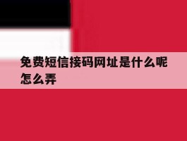 免费短信接码网址是什么呢怎么弄