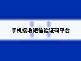 手机接收短信验证码平台