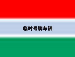 临时号牌车辆