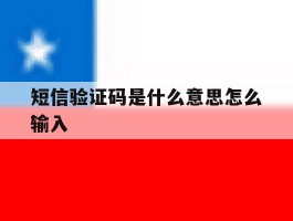 短信验证码是什么意思怎么输入