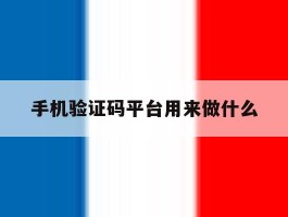 手机验证码平台用来做什么