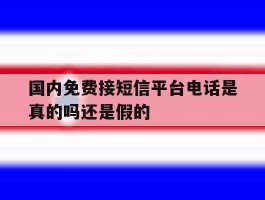 国内免费接短信平台电话是真的吗还是假的
