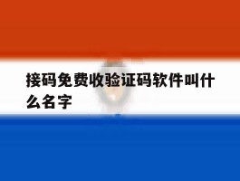 接码免费收验证码软件叫什么名字