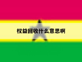 权益回收什么意思啊
