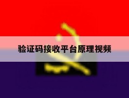 验证码接收平台原理视频