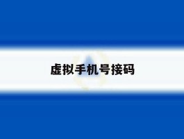 虚拟手机号接码