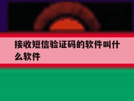 接收短信验证码的软件叫什么软件