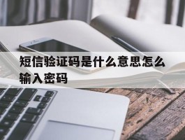 短信验证码是什么意思怎么输入密码