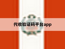 代收验证码平台app