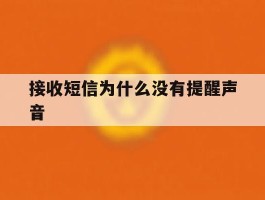 接收短信为什么没有提醒声音