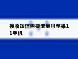 接收短信需要流量吗苹果11手机