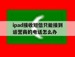 包含ipad接收短信只能接到运营商的电话怎么办的词条