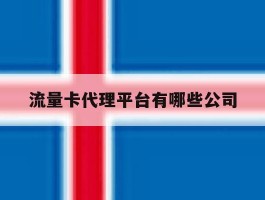 流量卡代理平台有哪些公司