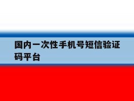 国内一次性手机号短信验证码平台
