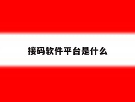 接码软件平台是什么