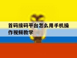 首码接码平台怎么用手机操作视频教学
