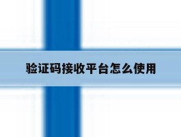验证码接收平台怎么使用