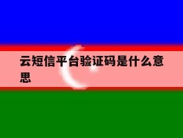 云短信平台验证码是什么意思