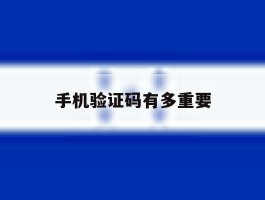 手机验证码有多重要