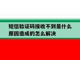 关于短信验证码接收不到是什么原因造成的怎么解决的信息
