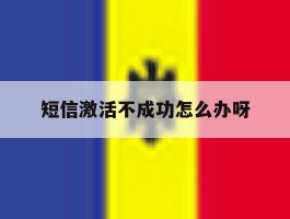 短信激活不成功怎么办呀