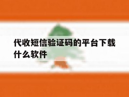 代收短信验证码的平台下载什么软件