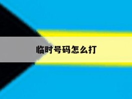 临时号码怎么打