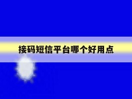 接码短信平台哪个好用点
