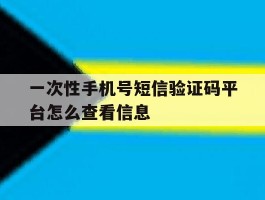 一次性手机号短信验证码平台怎么查看信息