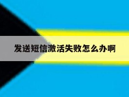 发送短信激活失败怎么办啊