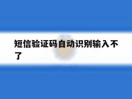 短信验证码自动识别输入不了