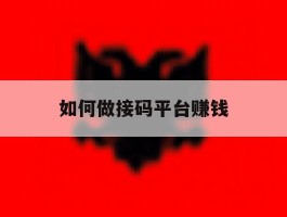 如何做接码平台赚钱