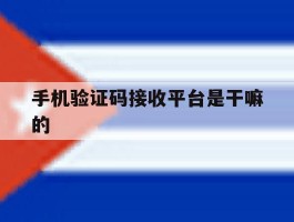 手机验证码接收平台是干嘛的